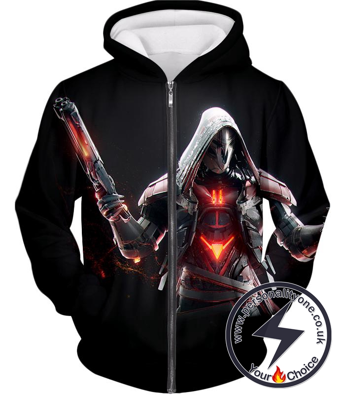 Overwatch Offense Hero Reaper Zip Up Hoodie